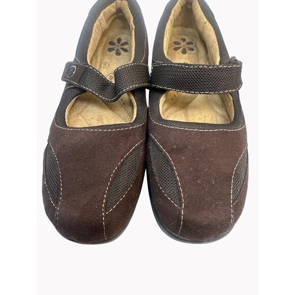 Dr. Scholl’s Womens 9 Brown Mary Jane Comfort Shoes Hook Loop Strap Walking - Picture 2 of 7